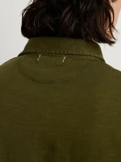 New Alex Mill Standard Slub Cotton Polo Deep Olive