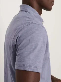 Online Alex Mill Standard Slub Cotton Polo Ceil Blue