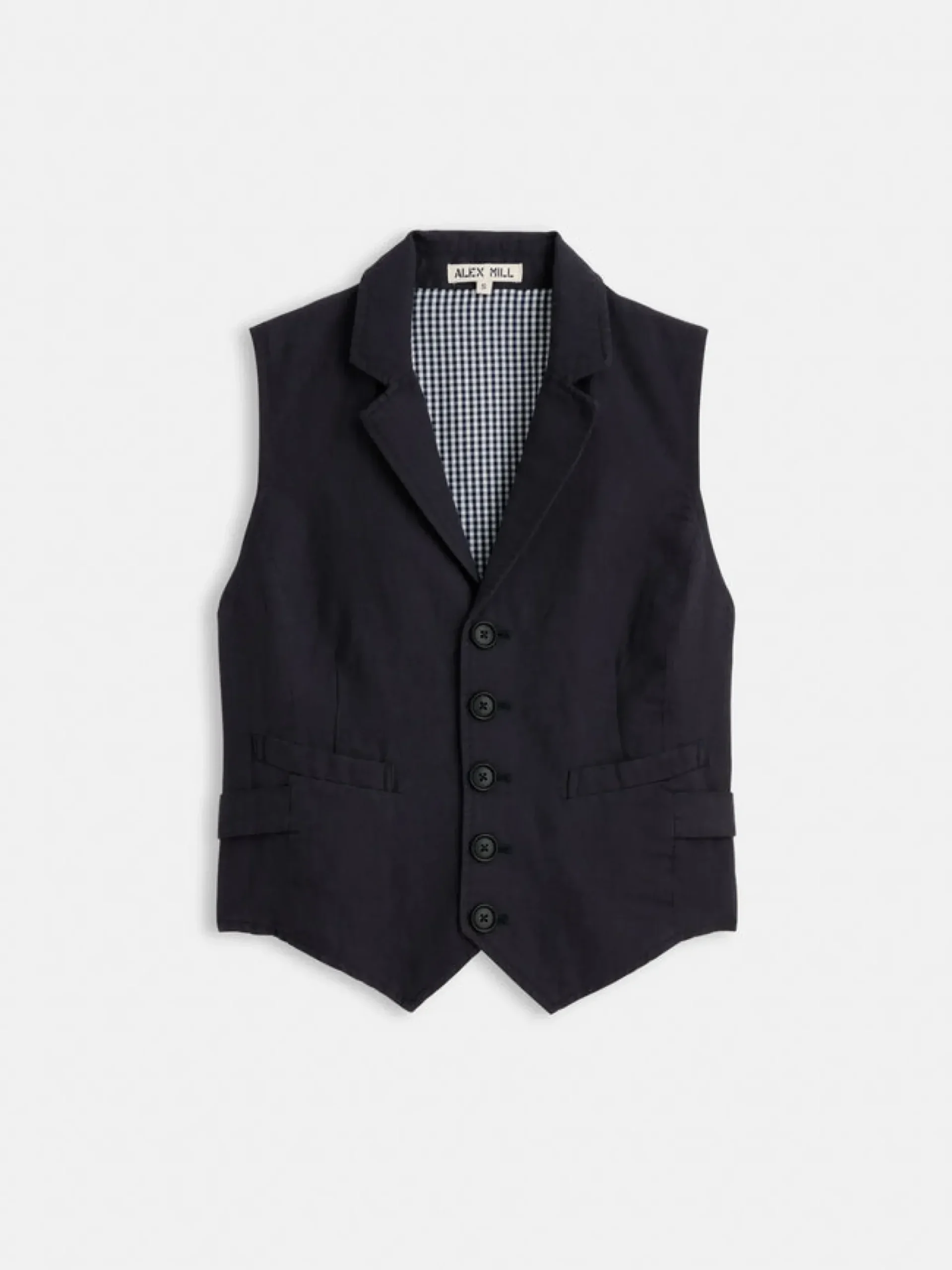 Discount Alex Mill Suitish Vest In Drapey Twill Washed Black