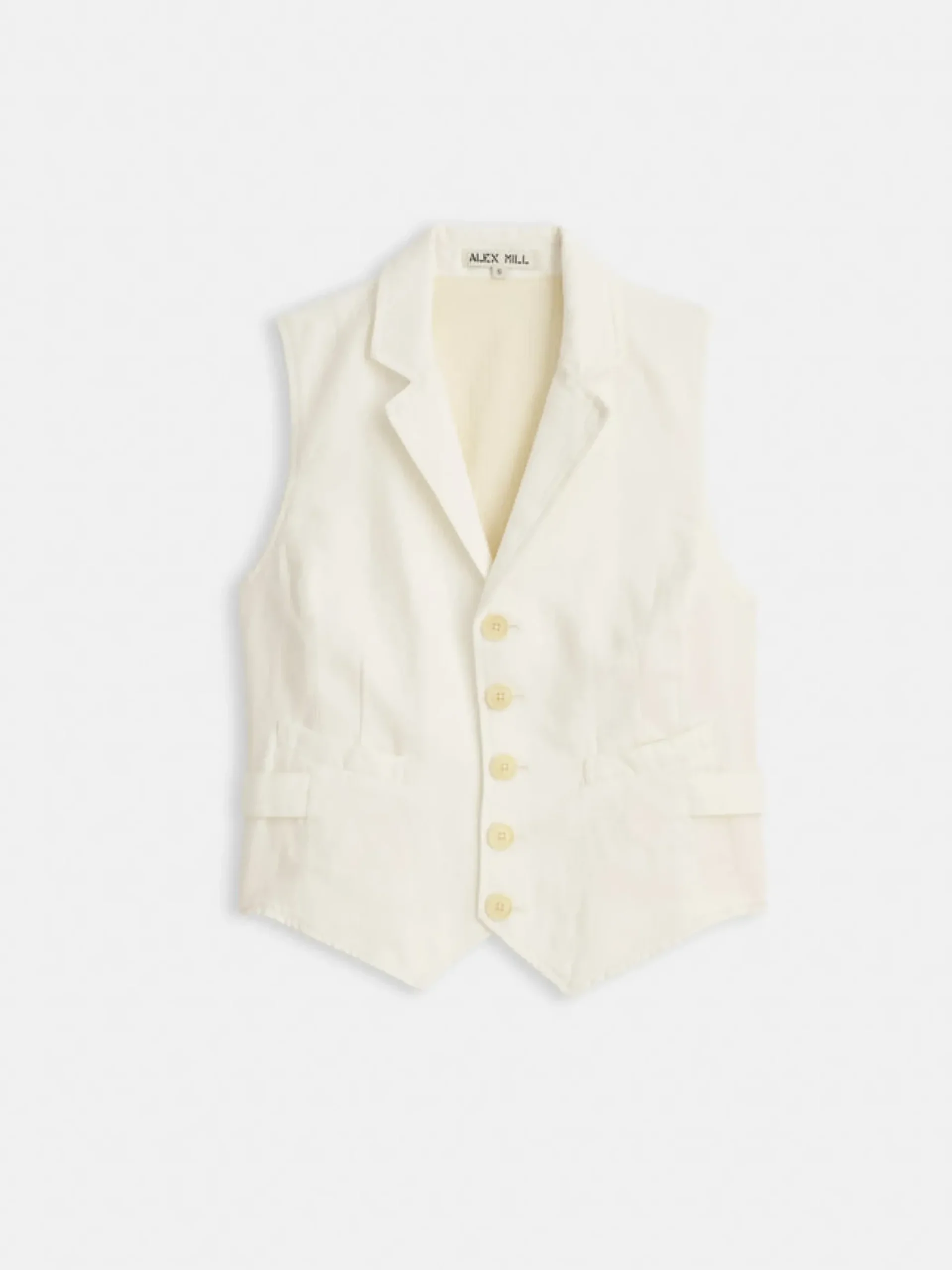 Sale Alex Mill Suitish Vest In Drapey Twill Ecru