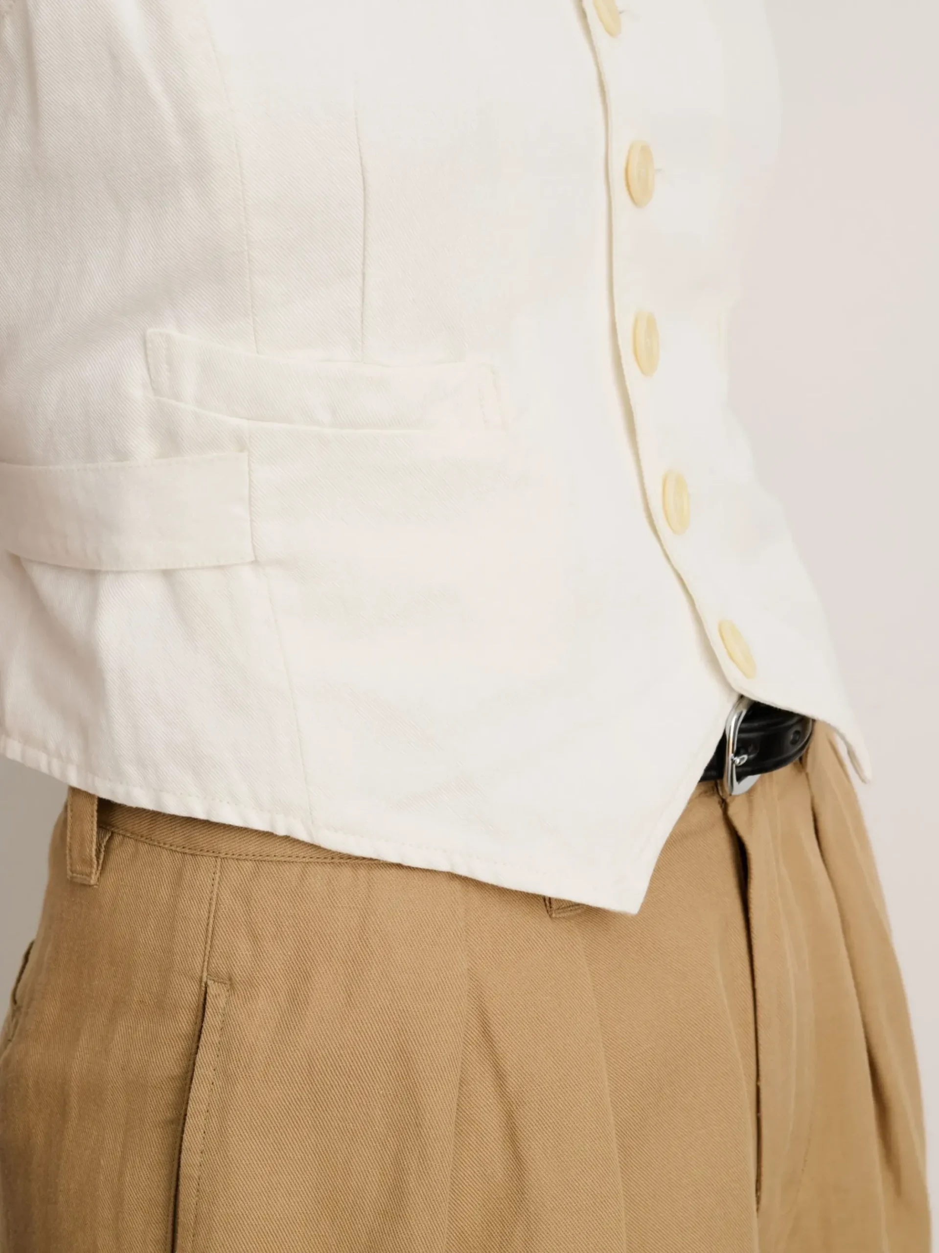 Sale Alex Mill Suitish Vest In Drapey Twill Ecru