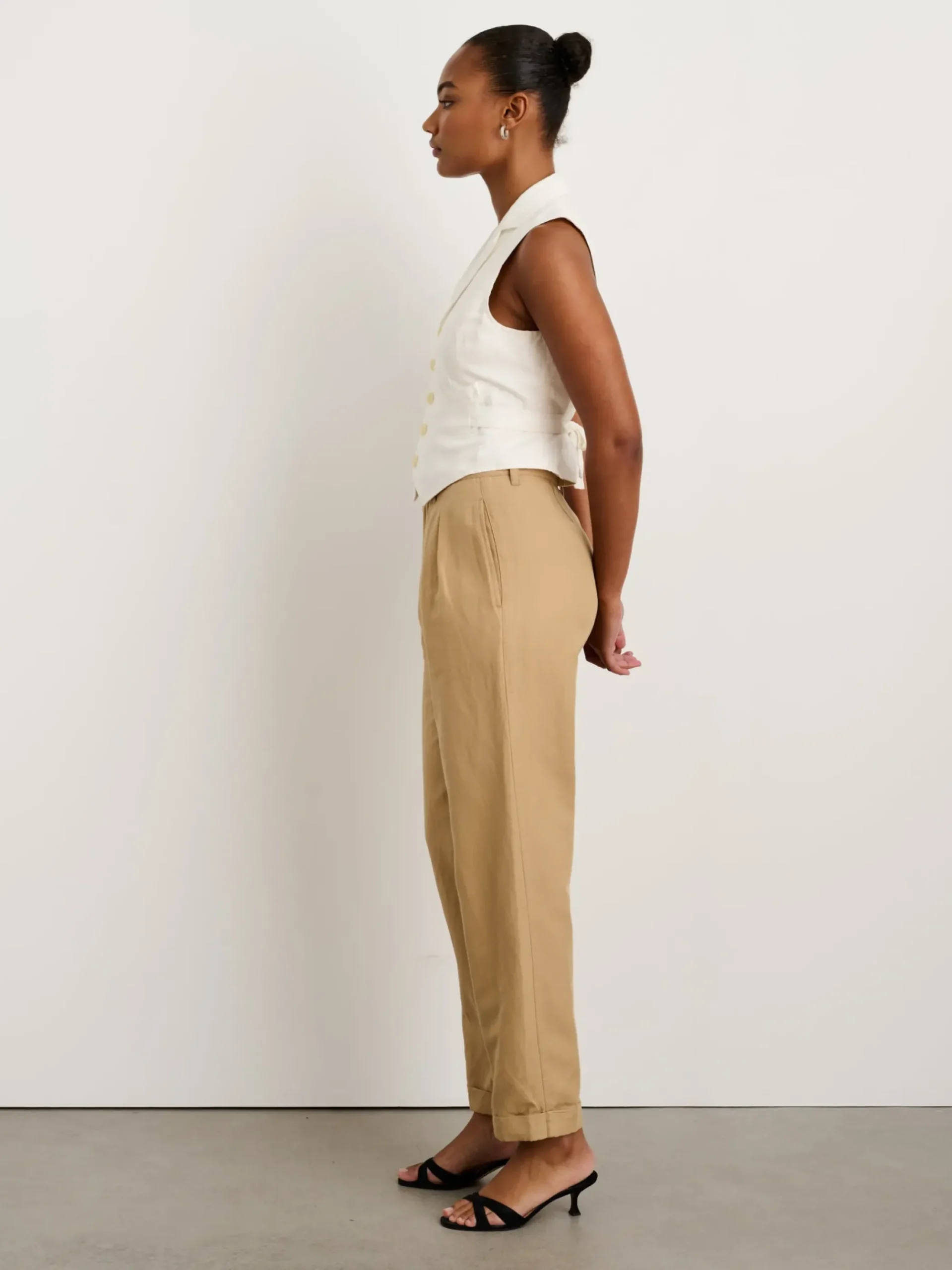 Sale Alex Mill Suitish Vest In Drapey Twill Ecru