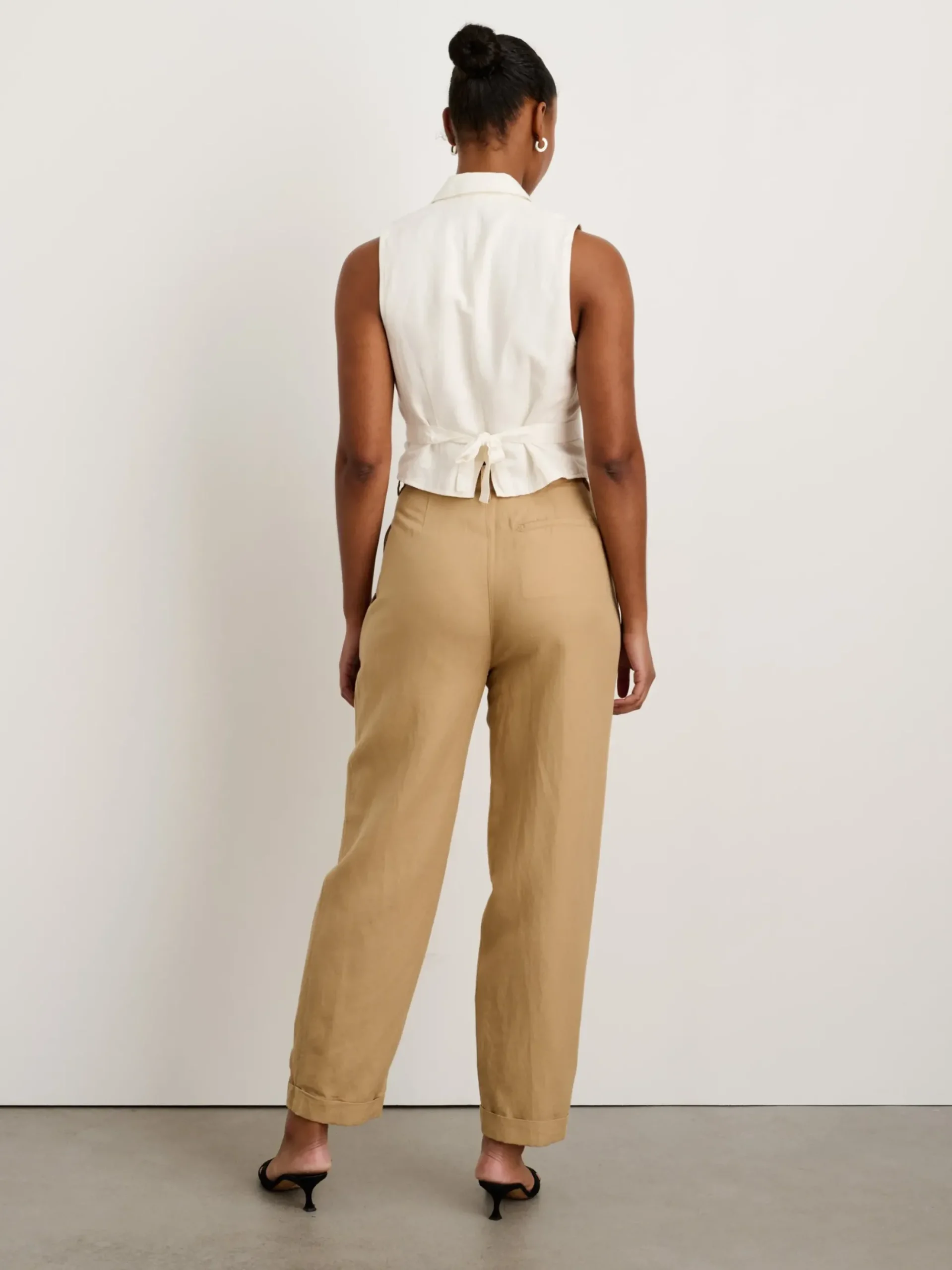 Sale Alex Mill Suitish Vest In Drapey Twill Ecru