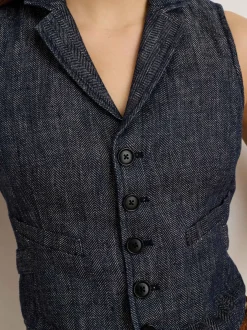 Hot Alex Mill Suitish Vest In Linen Herringbone