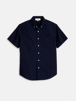 Hot Alex Mill The Short Sleeve Mill Shirt In Paper Poplin Dark Navy