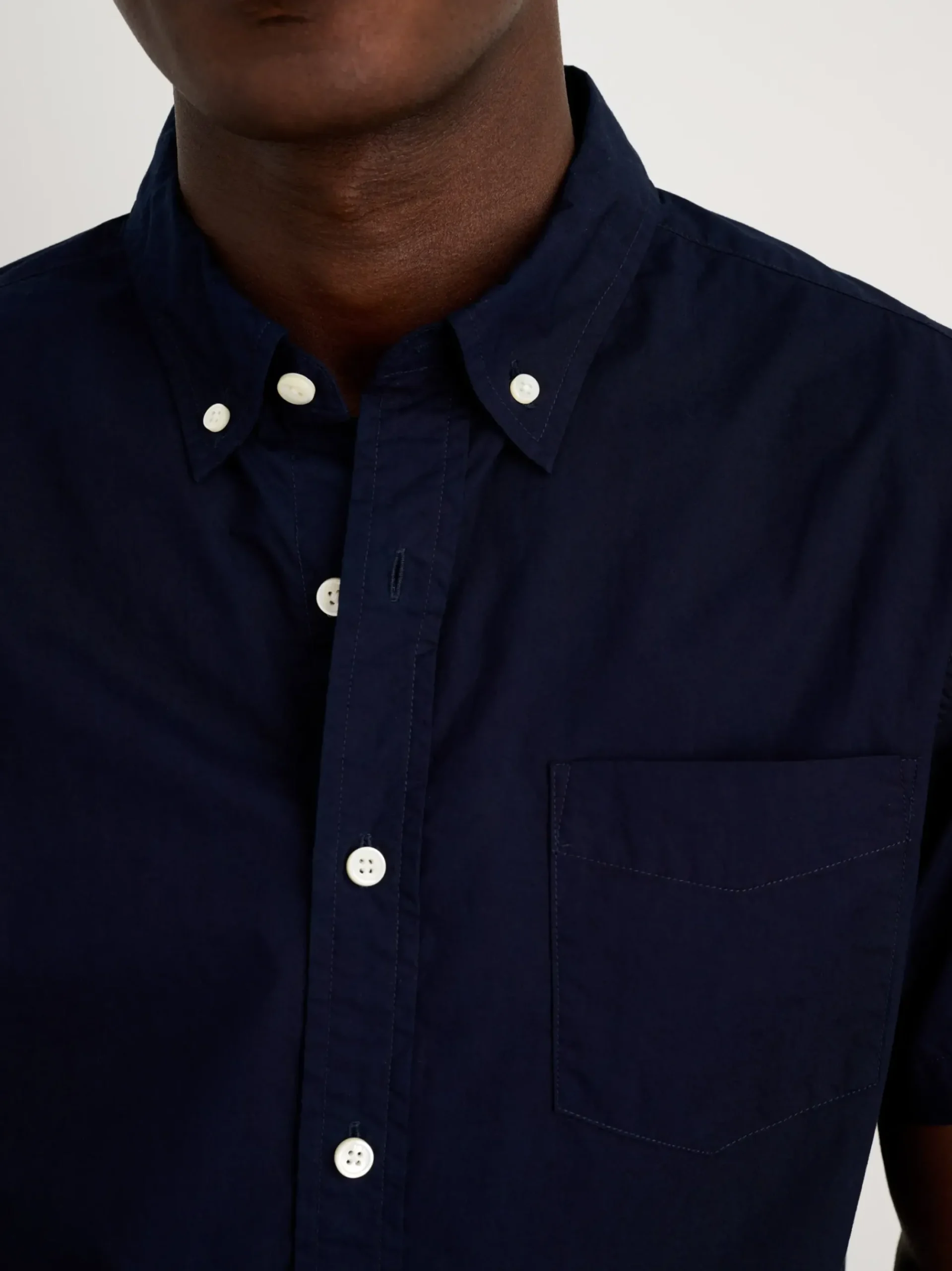 Hot Alex Mill The Short Sleeve Mill Shirt In Paper Poplin Dark Navy