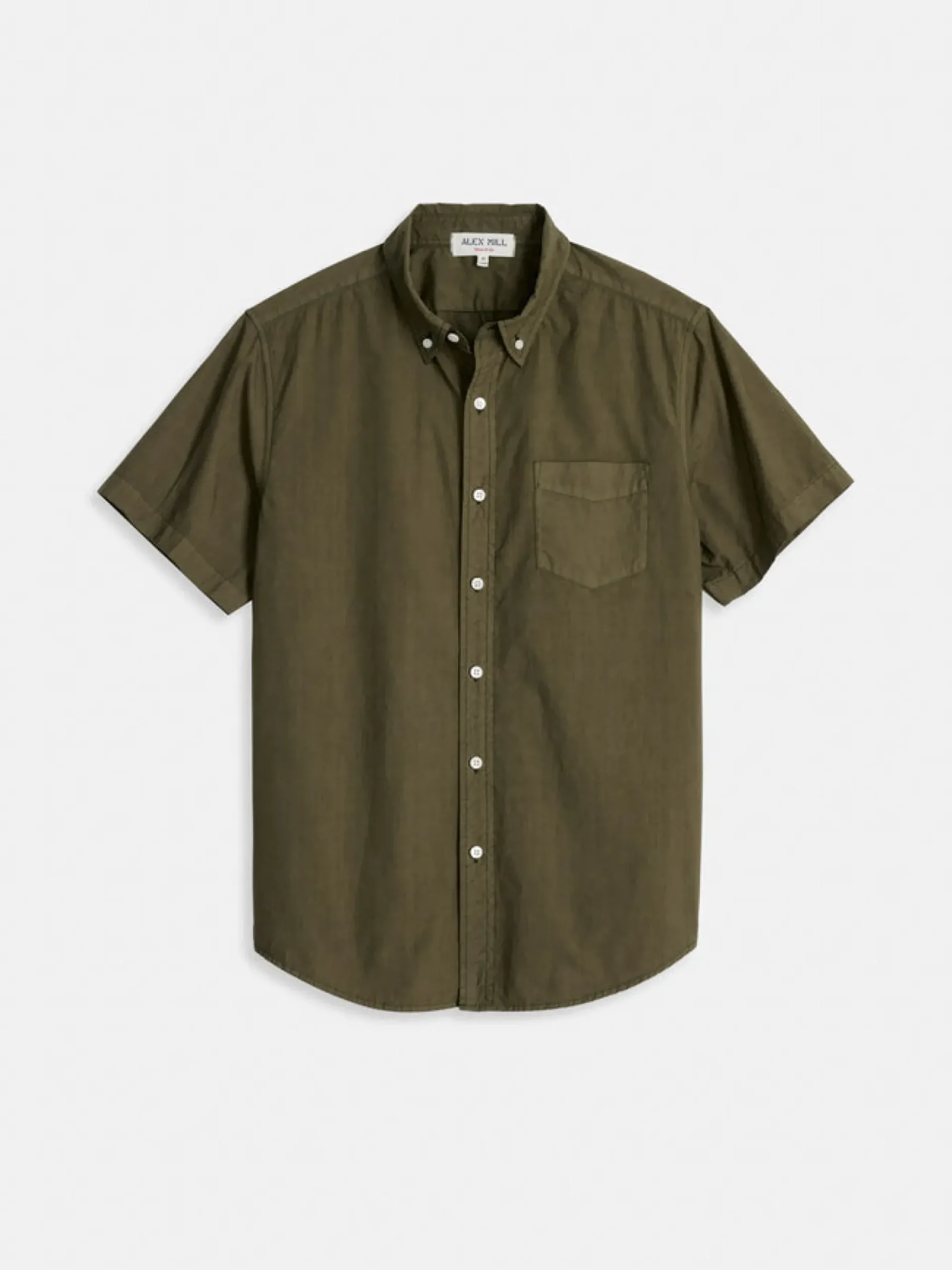 Online Alex Mill The Short Sleeve Mill Shirt In Paper Poplin Military Olive