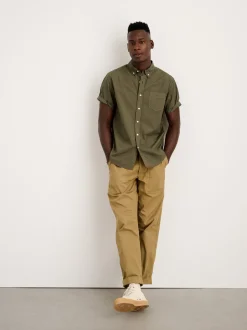 Online Alex Mill The Short Sleeve Mill Shirt In Paper Poplin Military Olive