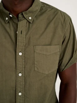 Online Alex Mill The Short Sleeve Mill Shirt In Paper Poplin Military Olive