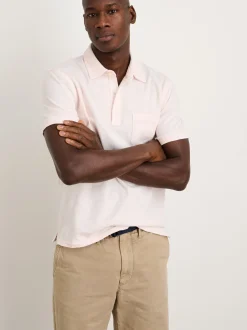 Discount Alex Mill The Standard Polo In Slub Cotton Rose Water