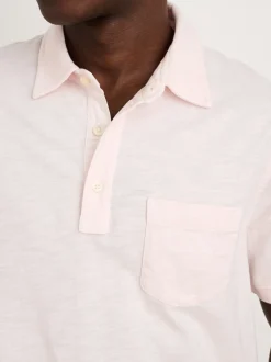 Discount Alex Mill The Standard Polo In Slub Cotton Rose Water
