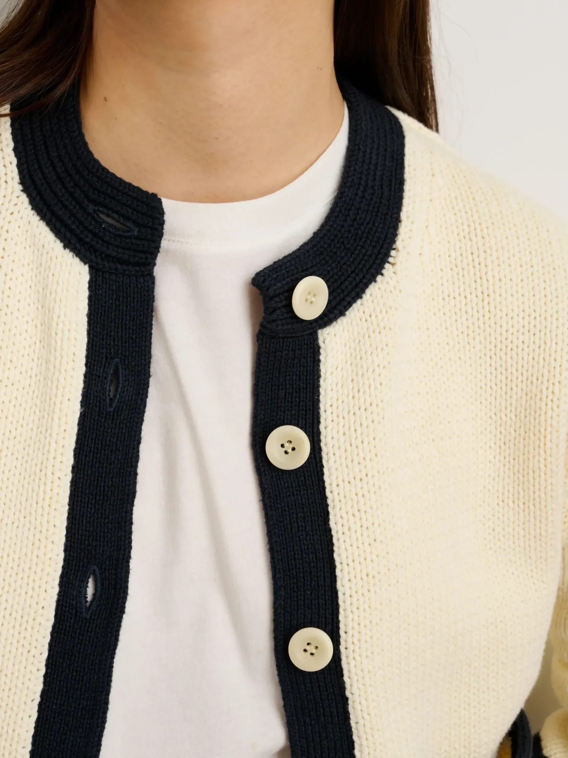 Outlet Alex Mill Tipped Nico Cardigan Ivory/Black
