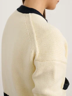 Outlet Alex Mill Tipped Nico Cardigan Ivory/Black