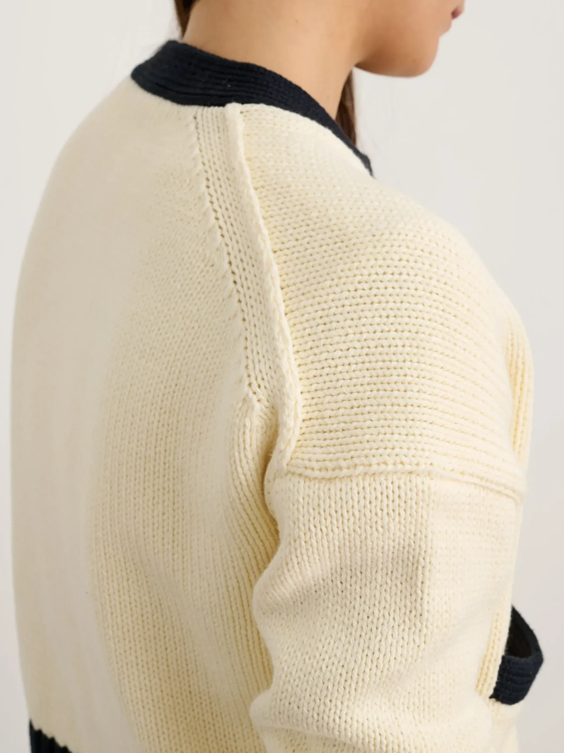 Outlet Alex Mill Tipped Nico Cardigan Ivory/Black