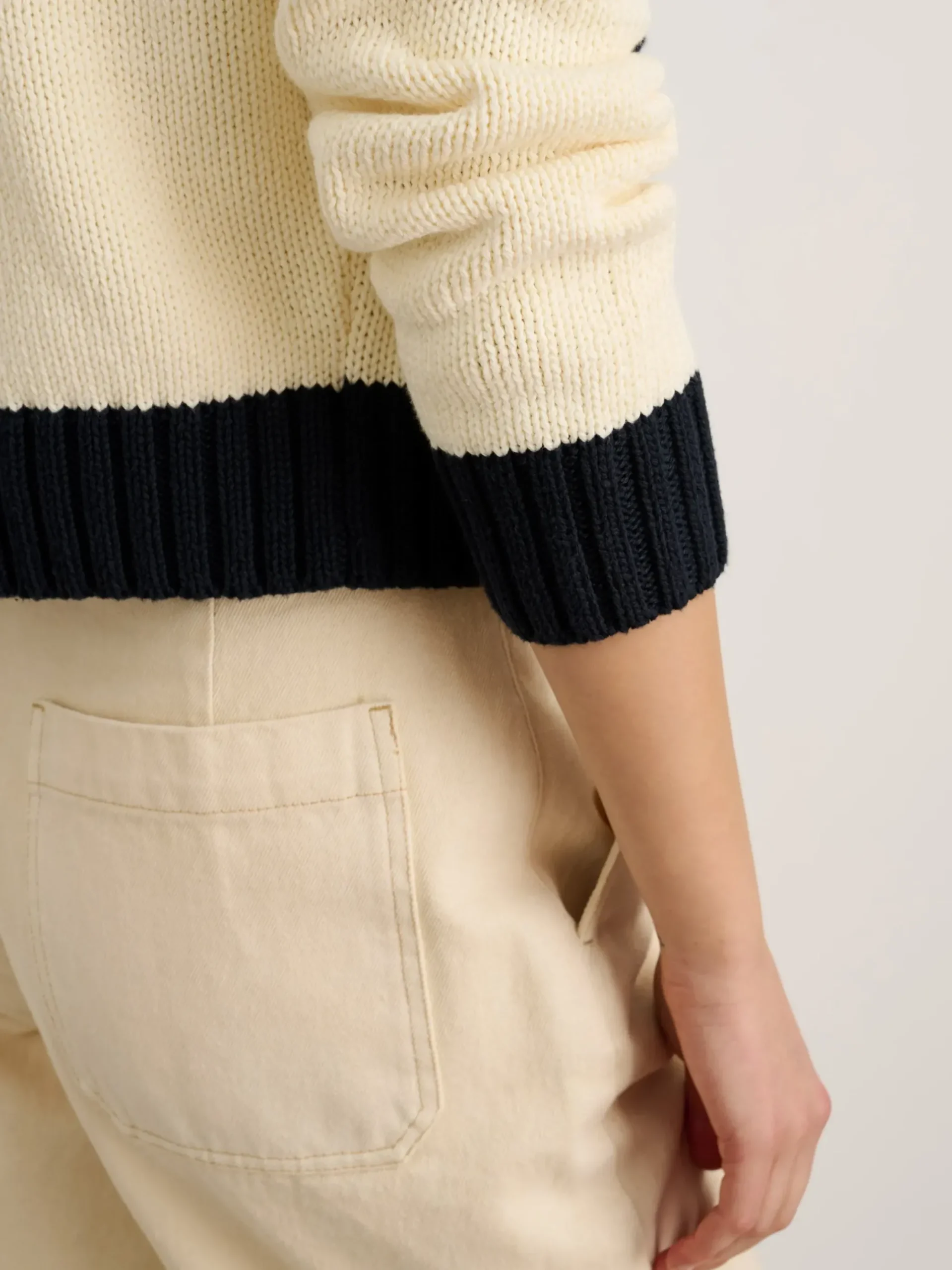 Outlet Alex Mill Tipped Nico Cardigan Ivory/Black