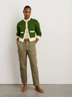 Hot Alex Mill Tipped Nico Cardigan Leaf/Ivory