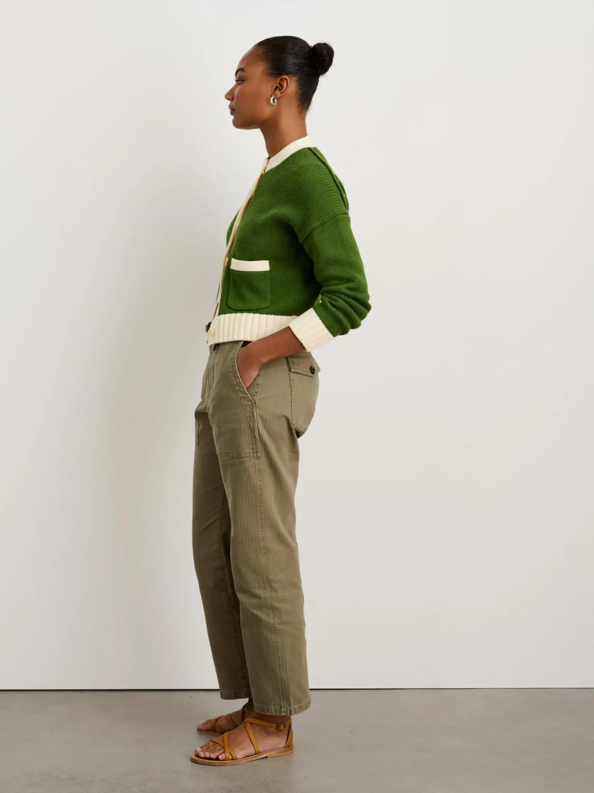 Hot Alex Mill Tipped Nico Cardigan Leaf/Ivory