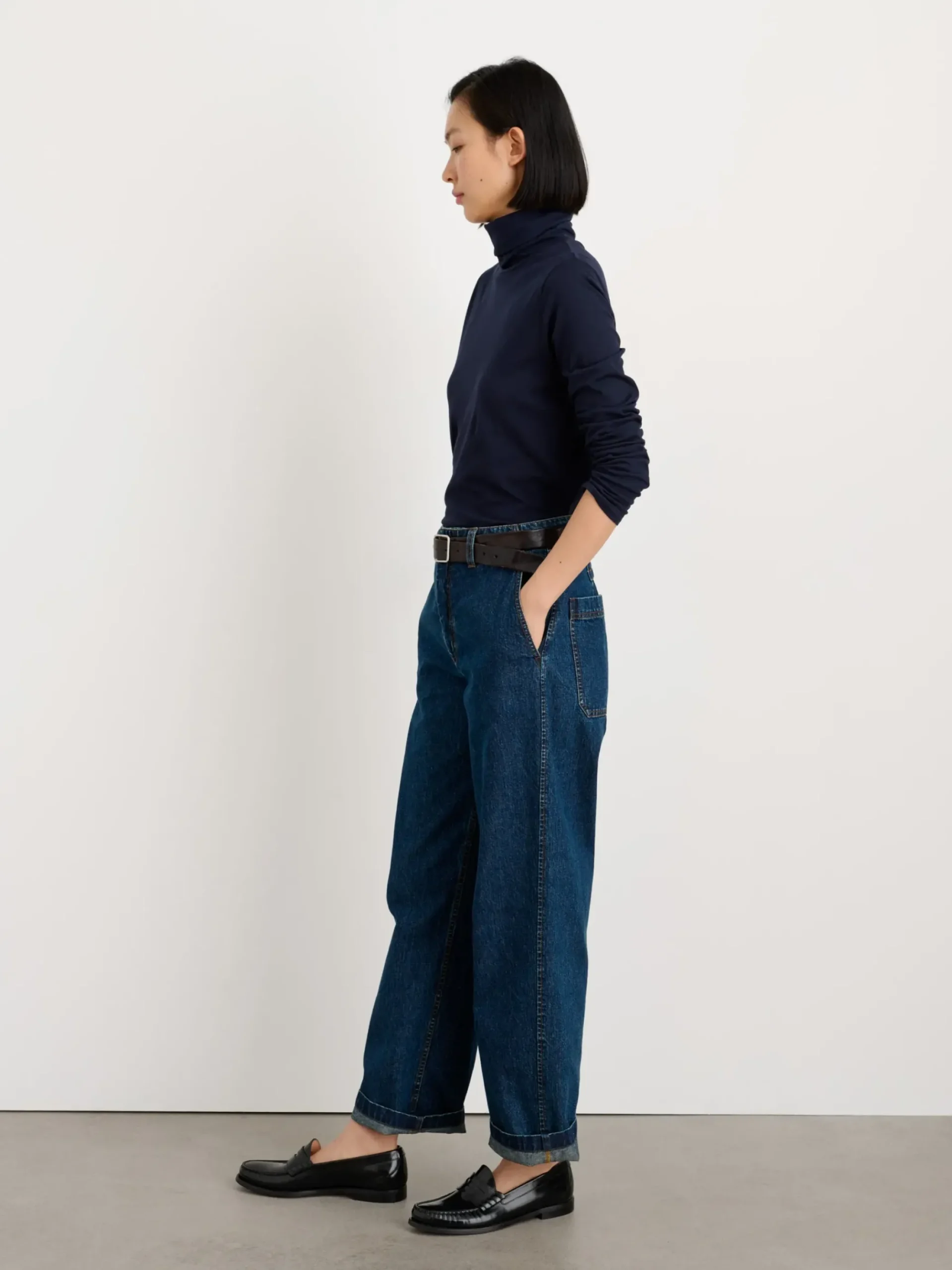 Hot Alex Mill Turtleneck In 40S Jersey Dark Navy