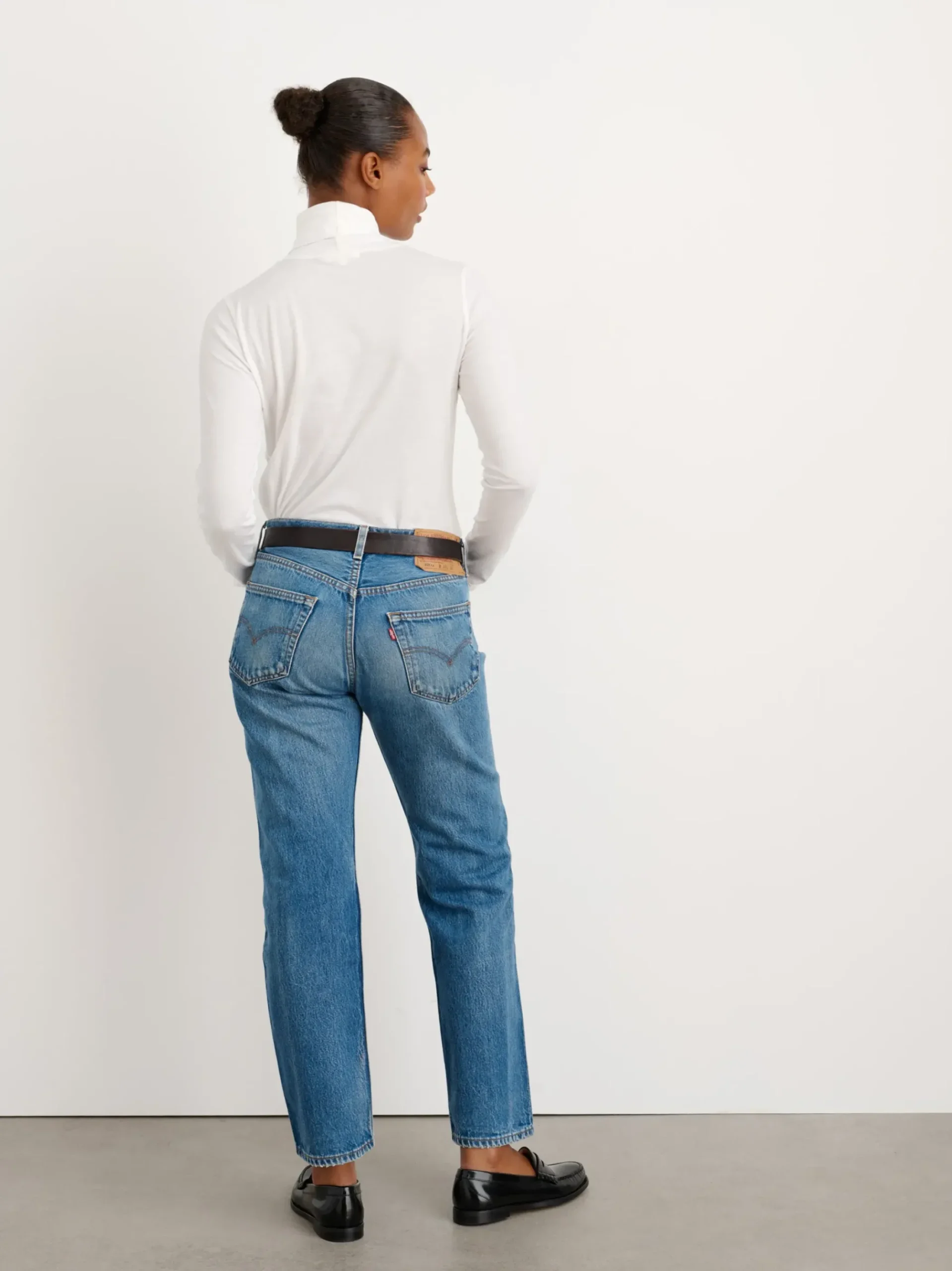 New Alex Mill Turtleneck In 40S Jersey White