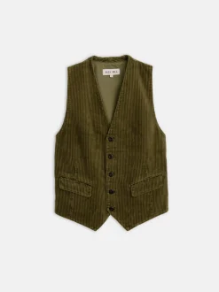 Outlet Alex Mill Vest In Rugged Corduroy Dark Olive