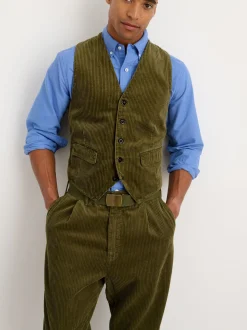 Outlet Alex Mill Vest In Rugged Corduroy Dark Olive