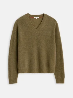 Fashion Alex Mill V-Neck Sweater In Lightweight Cashmere Heather Olive