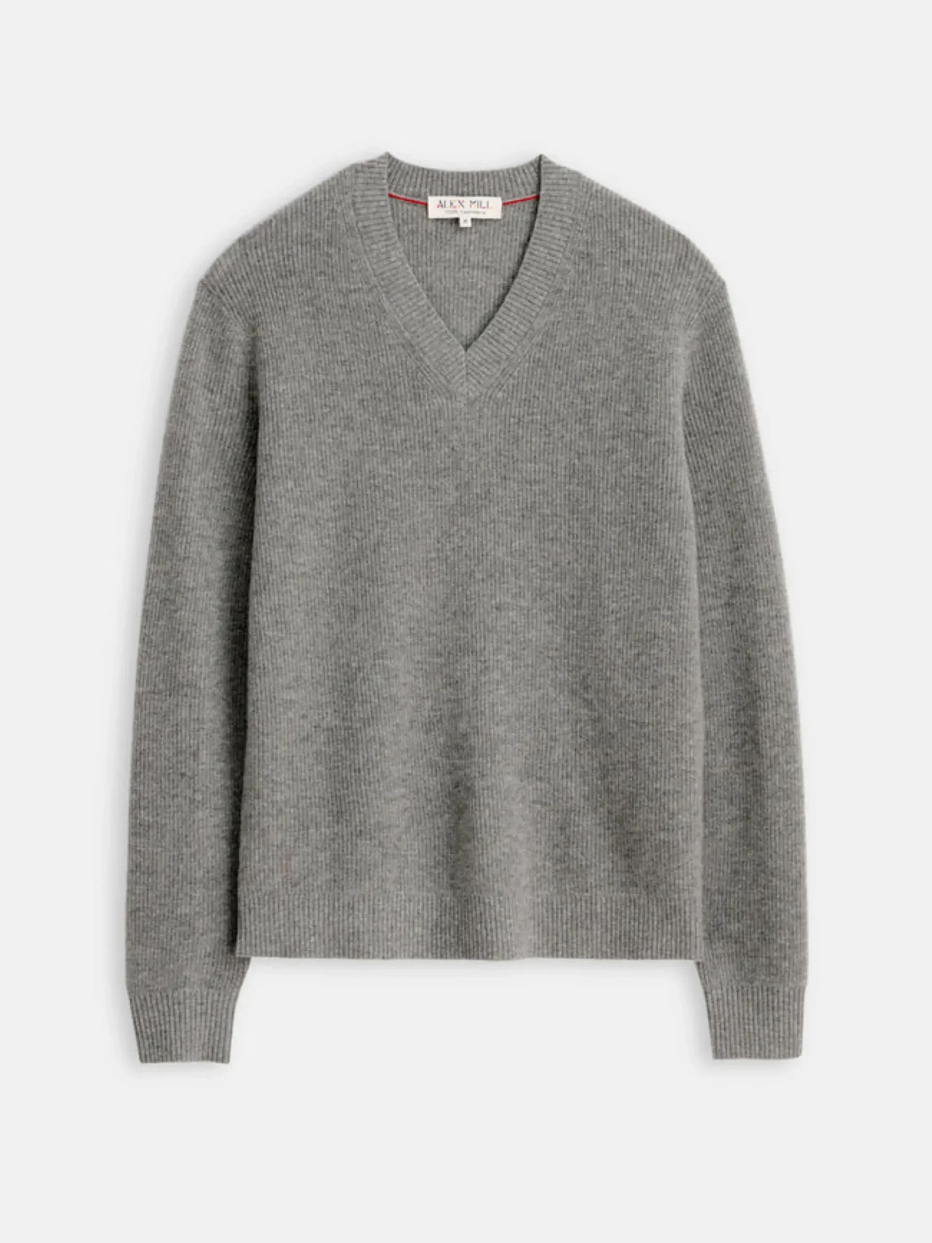 Online Alex Mill V-Neck Sweater In Lightweight Cashmere Heather Grey