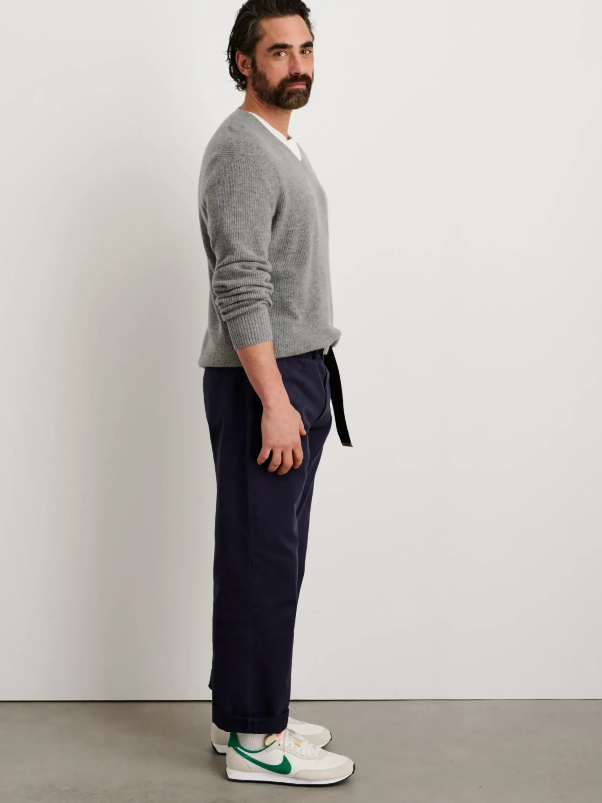Online Alex Mill V-Neck Sweater In Lightweight Cashmere Heather Grey