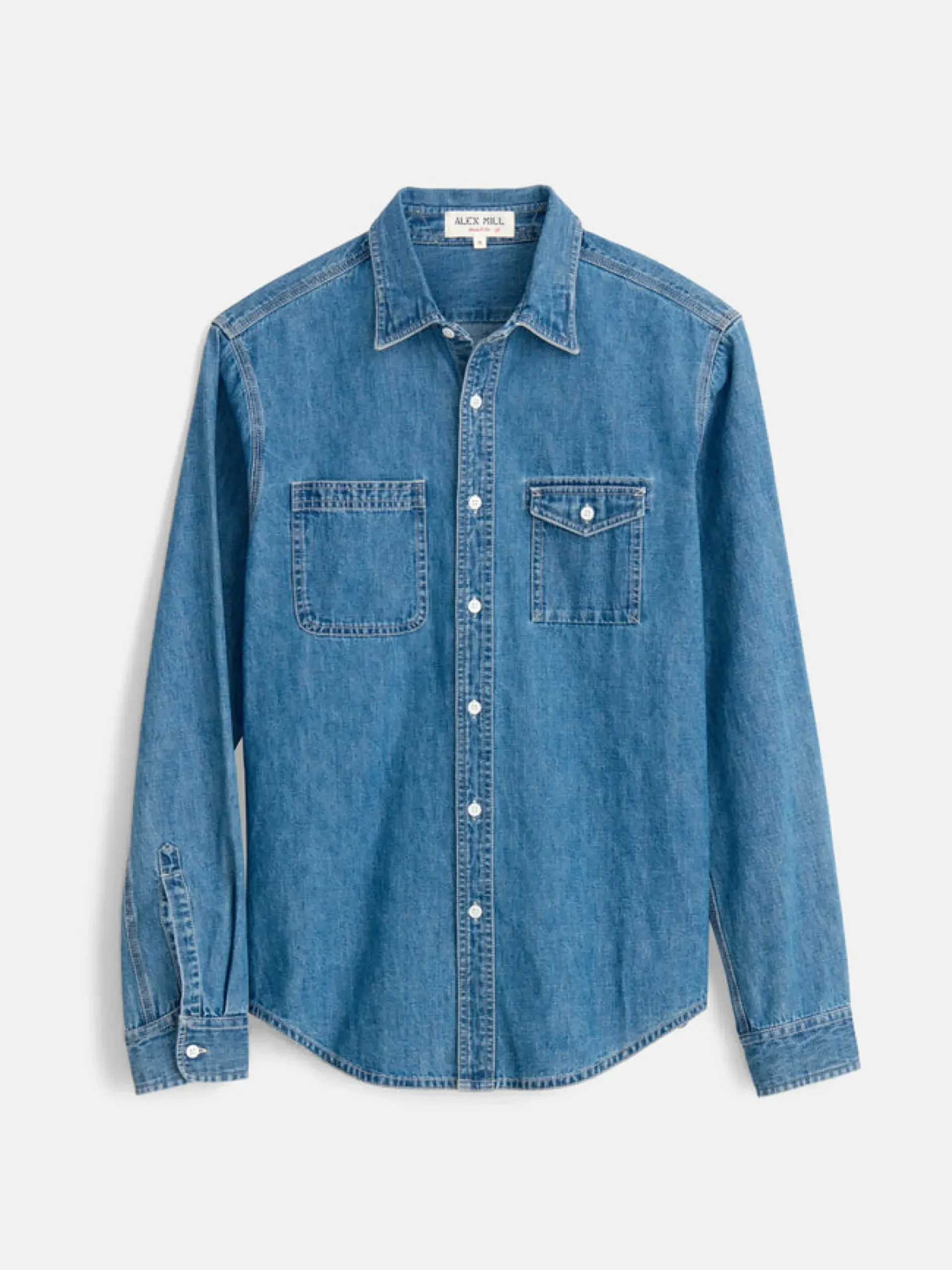 Clearance Alex Mill Work Shirt In Washed Denim