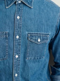 Clearance Alex Mill Work Shirt In Washed Denim