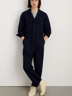 Best Alex Mill Zip Jumpsuit In Herringbone Dark Navy