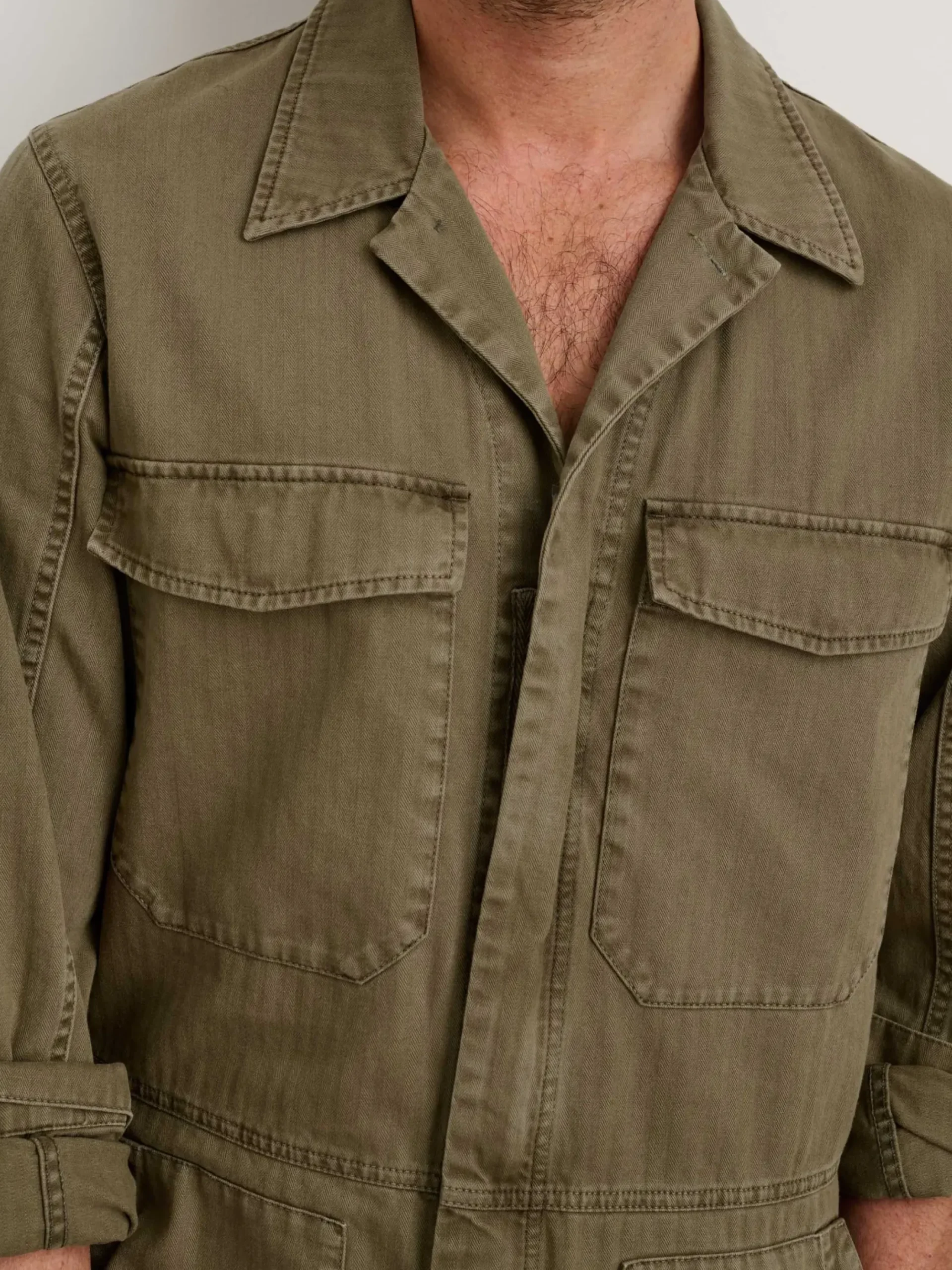 Fashion Alex Mill Zip Jumpsuit In Herringbone Faded Olive