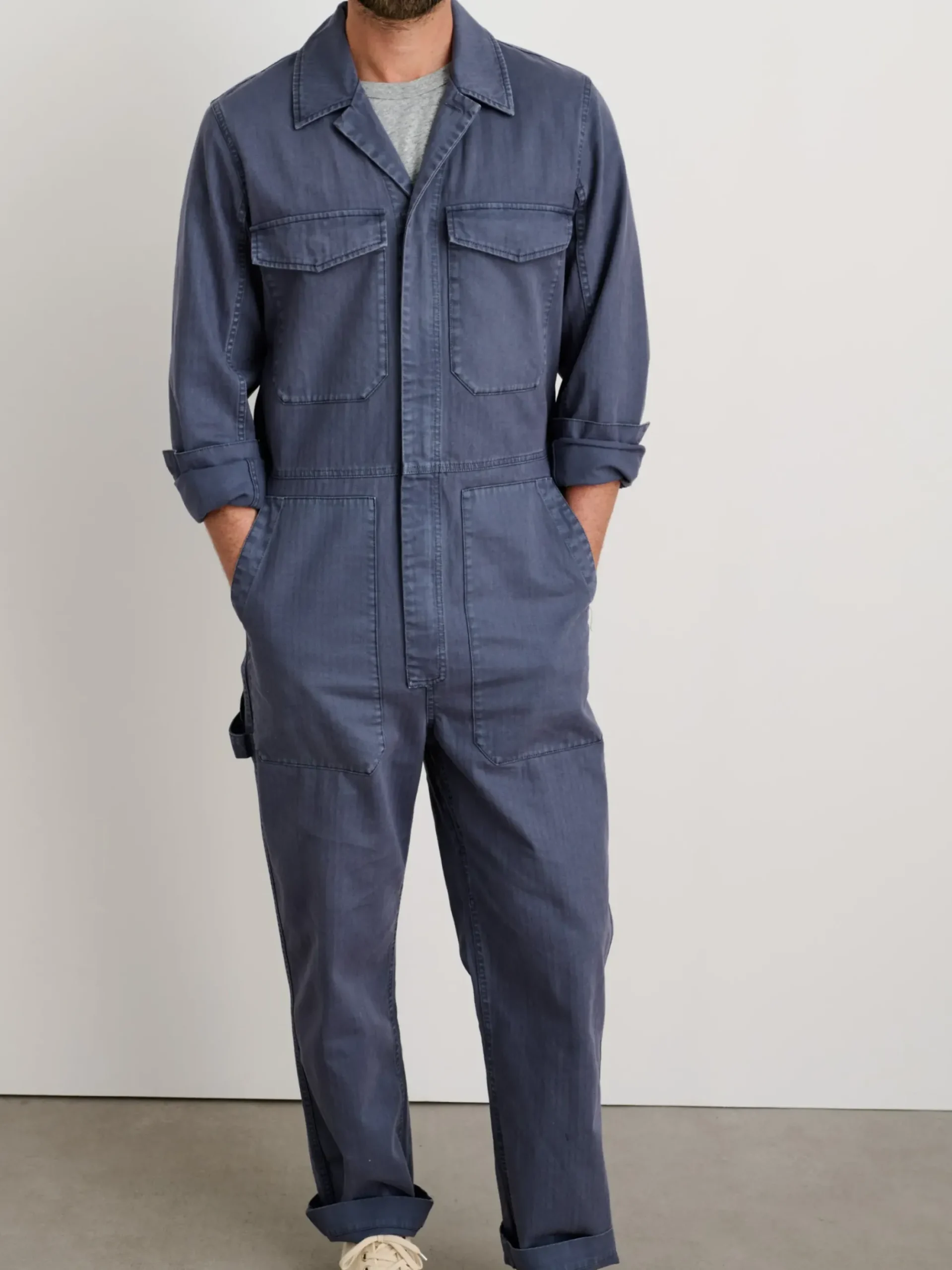 Best Alex Mill Zip Jumpsuit In Herringbone Storm Blue