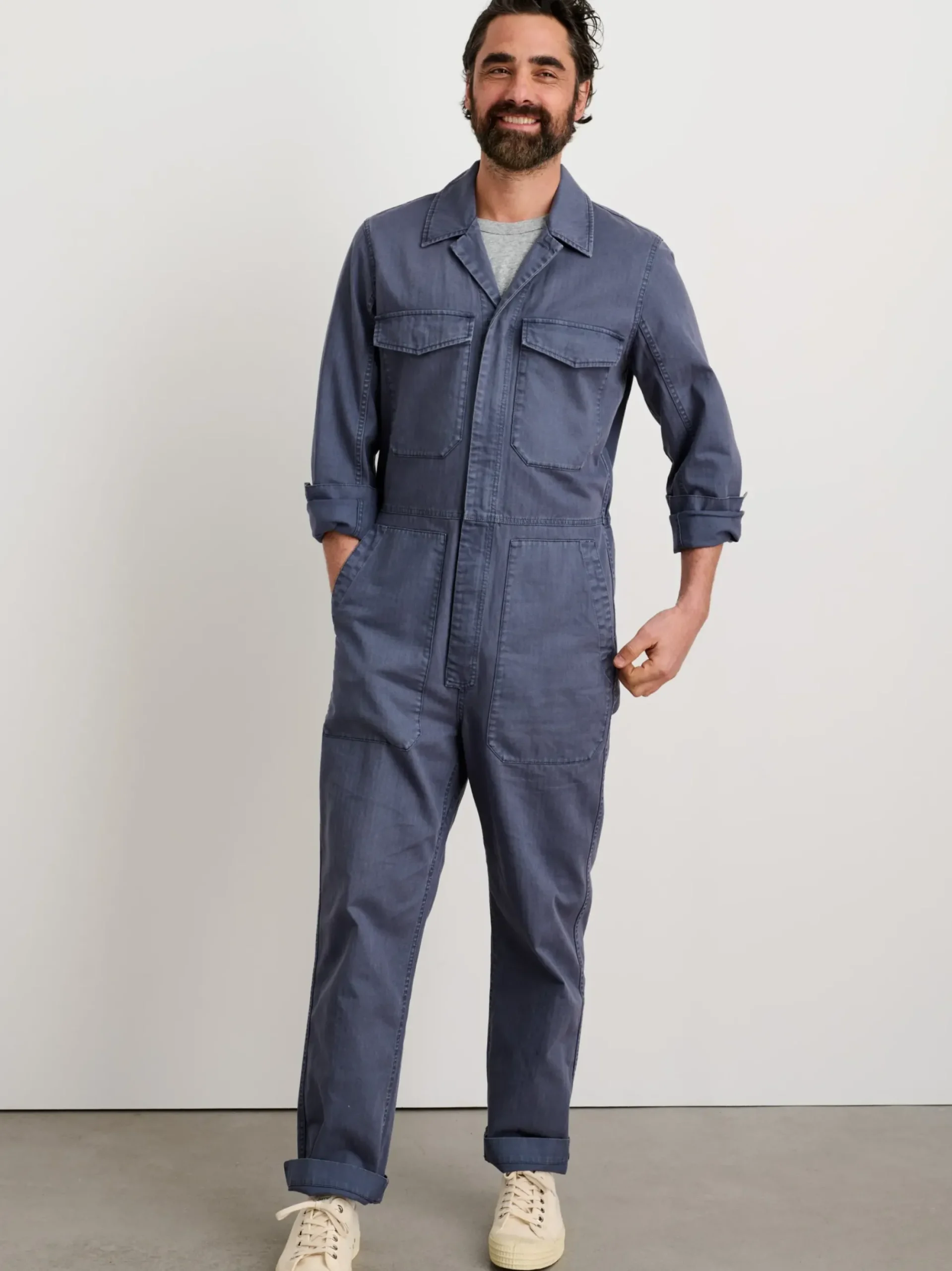 Best Alex Mill Zip Jumpsuit In Herringbone Storm Blue